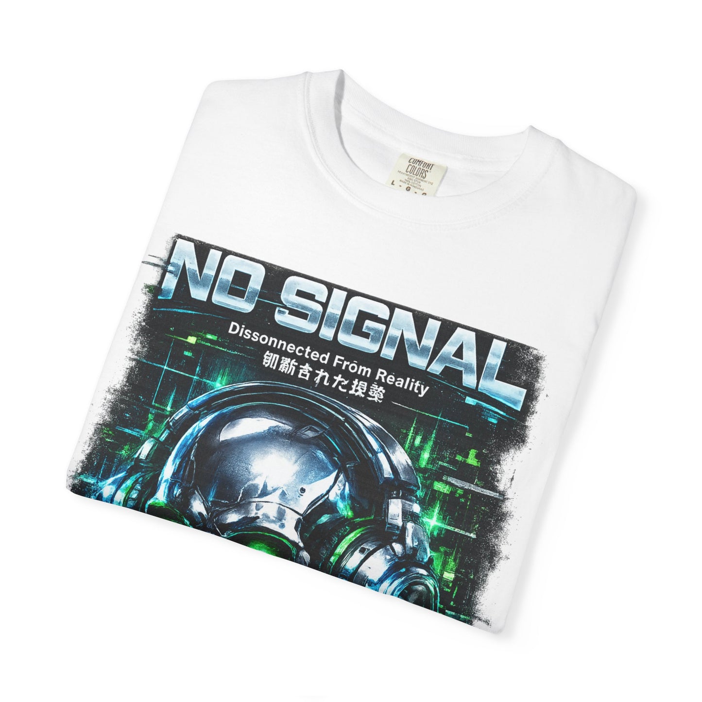 No Signal Skull T-Shirt — Cyberpunk Glitch Gaming Tee